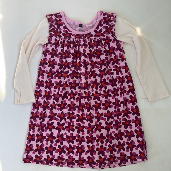 Tea Collection Other - Tea Collection Pink Red  and Cream Casual Floral Dress Size  5